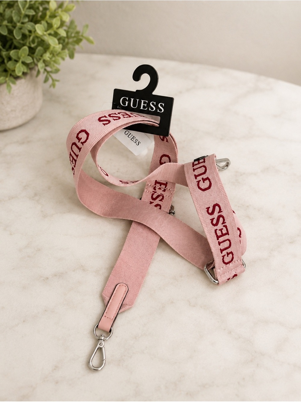GUESS Pink Logo Bag Strap – New with Tags
